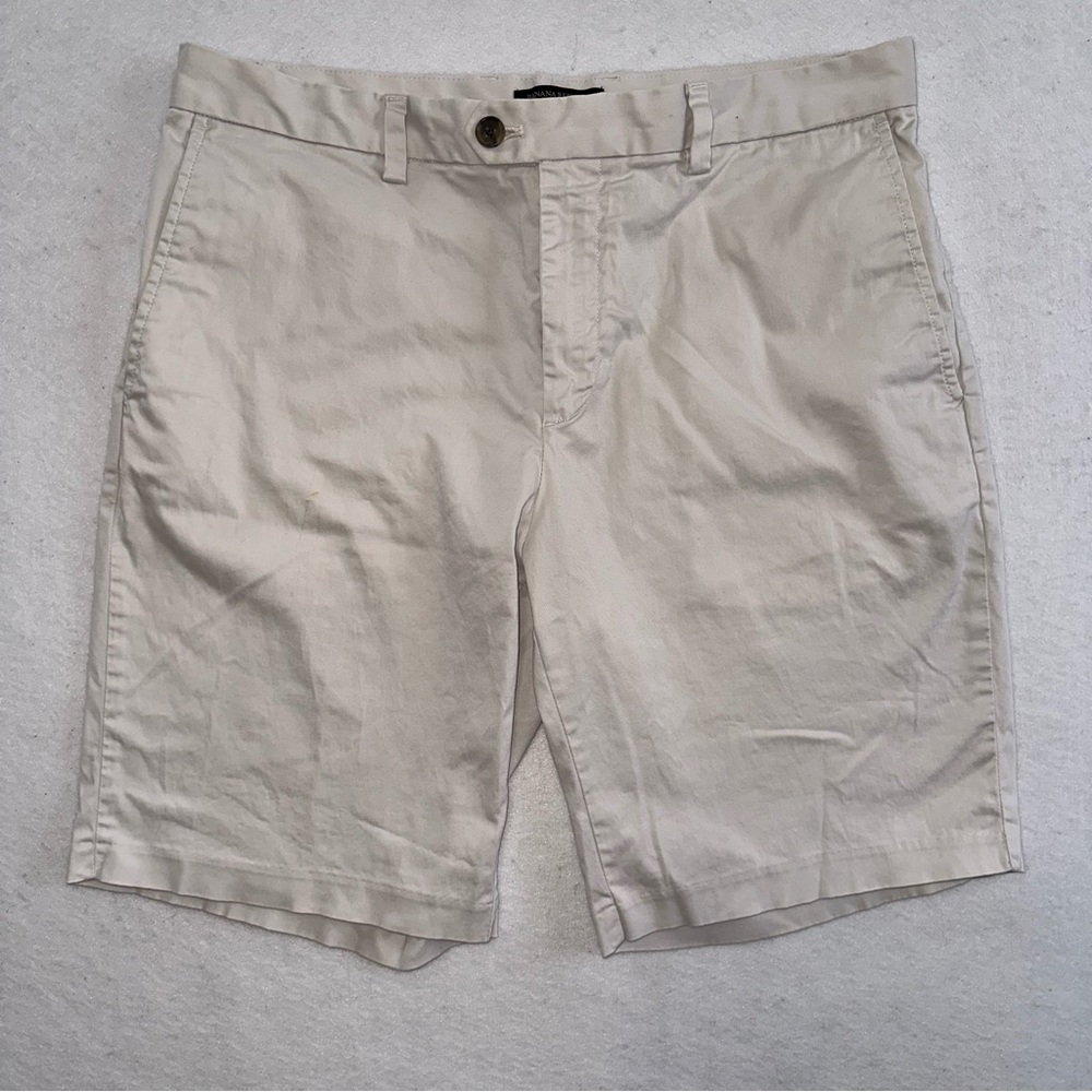 Banana Republic Aiden Short Casual Bermuda Shorts White Khaki White Size 34